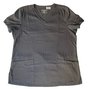 Elements Women’s Short Sleeve Nurse Blouse size M, Solid Gray